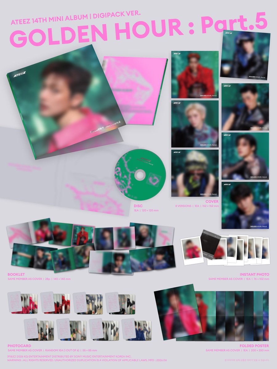 ATEEZ 14th Mini Album GOLDEN HOUR : PART.5 DIGIPACK Ver.