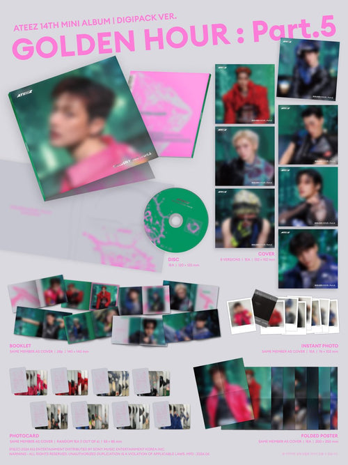 ATEEZ 14th Mini Album GOLDEN HOUR : PART.5 DIGIPACK Ver.