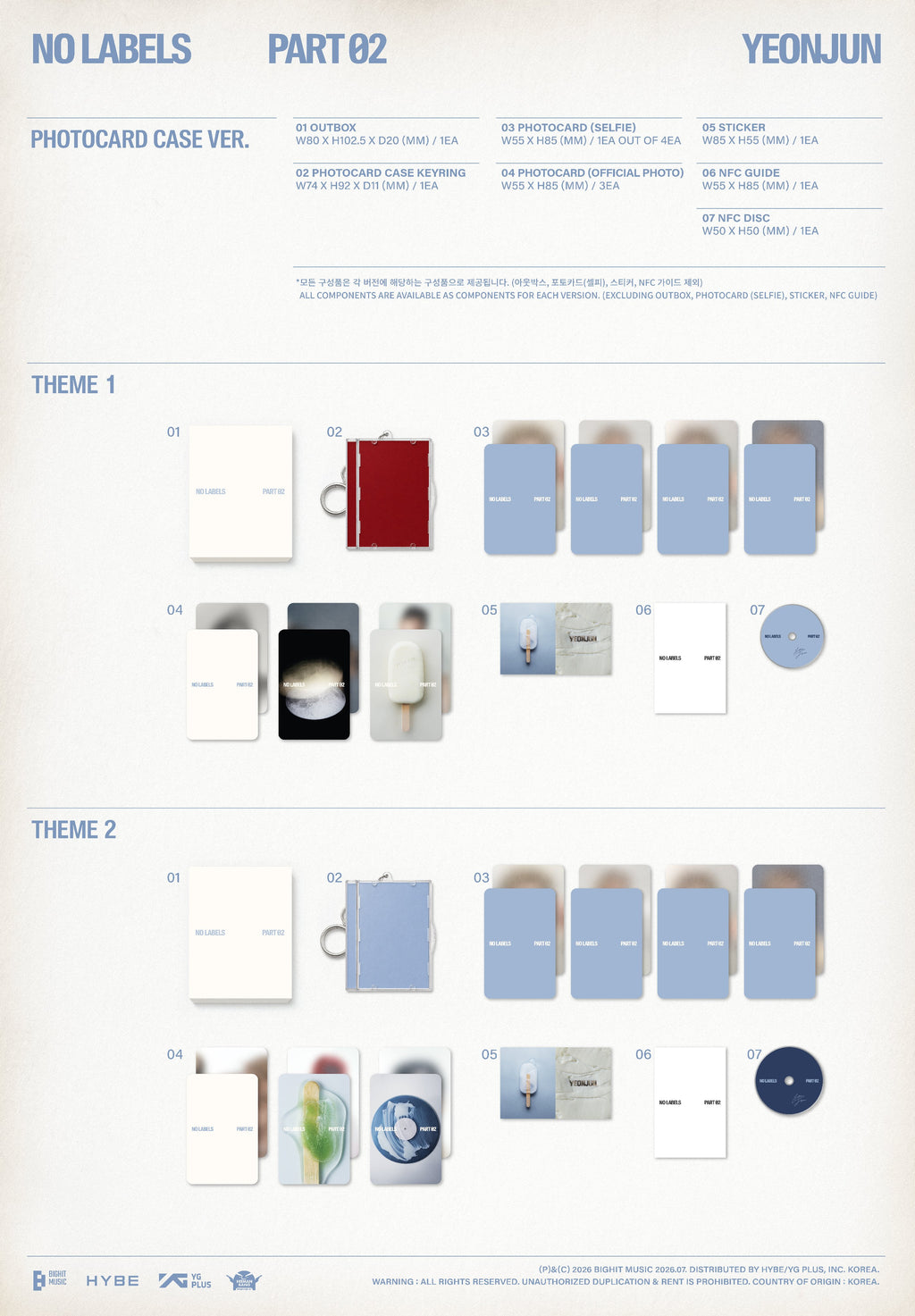 TOMORROW X TOGETHER TXT YEONJUN NO LABELS: PART 02 Photocard Case Ver.