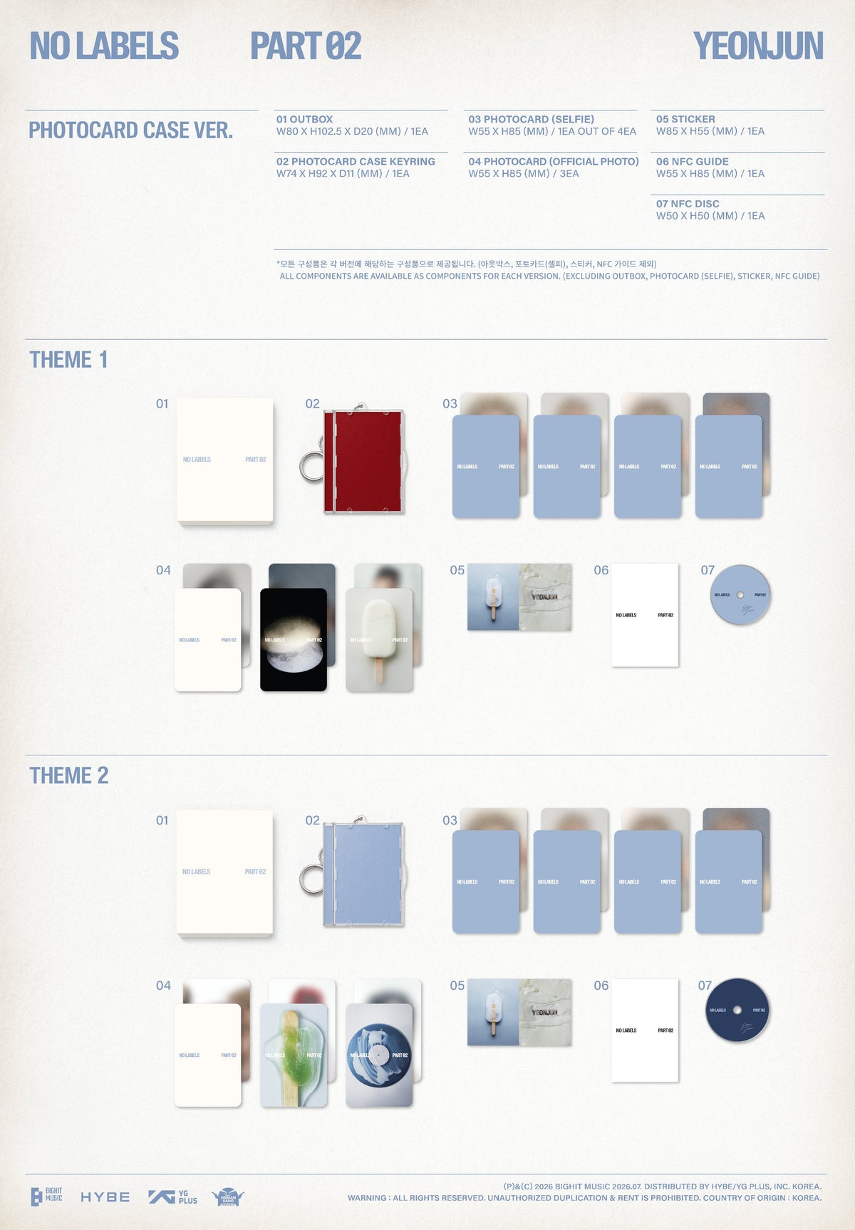 TOMORROW X TOGETHER TXT YEONJUN NO LABELS: PART 02 Photocard Case Ver.