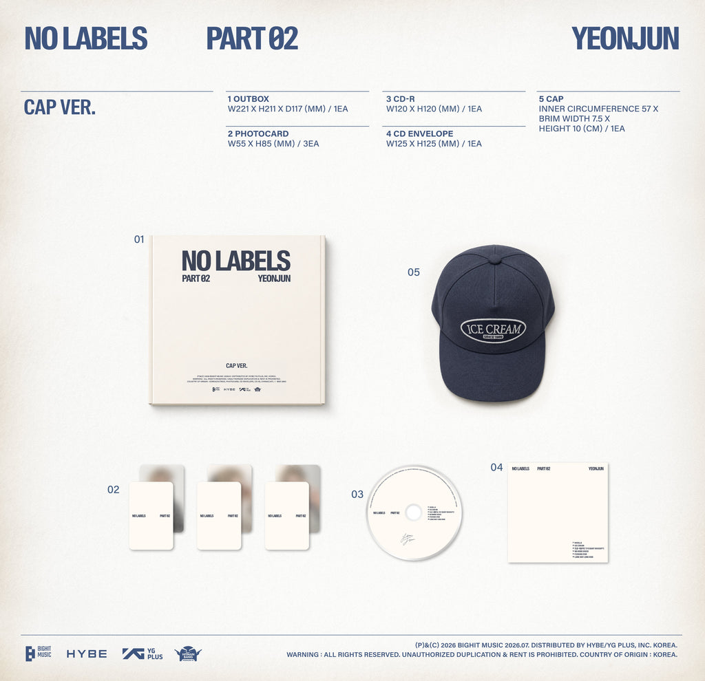 TOMORROW X TOGETHER TXT YEONJUN NO LABELS: PART 02 Cap Ver.