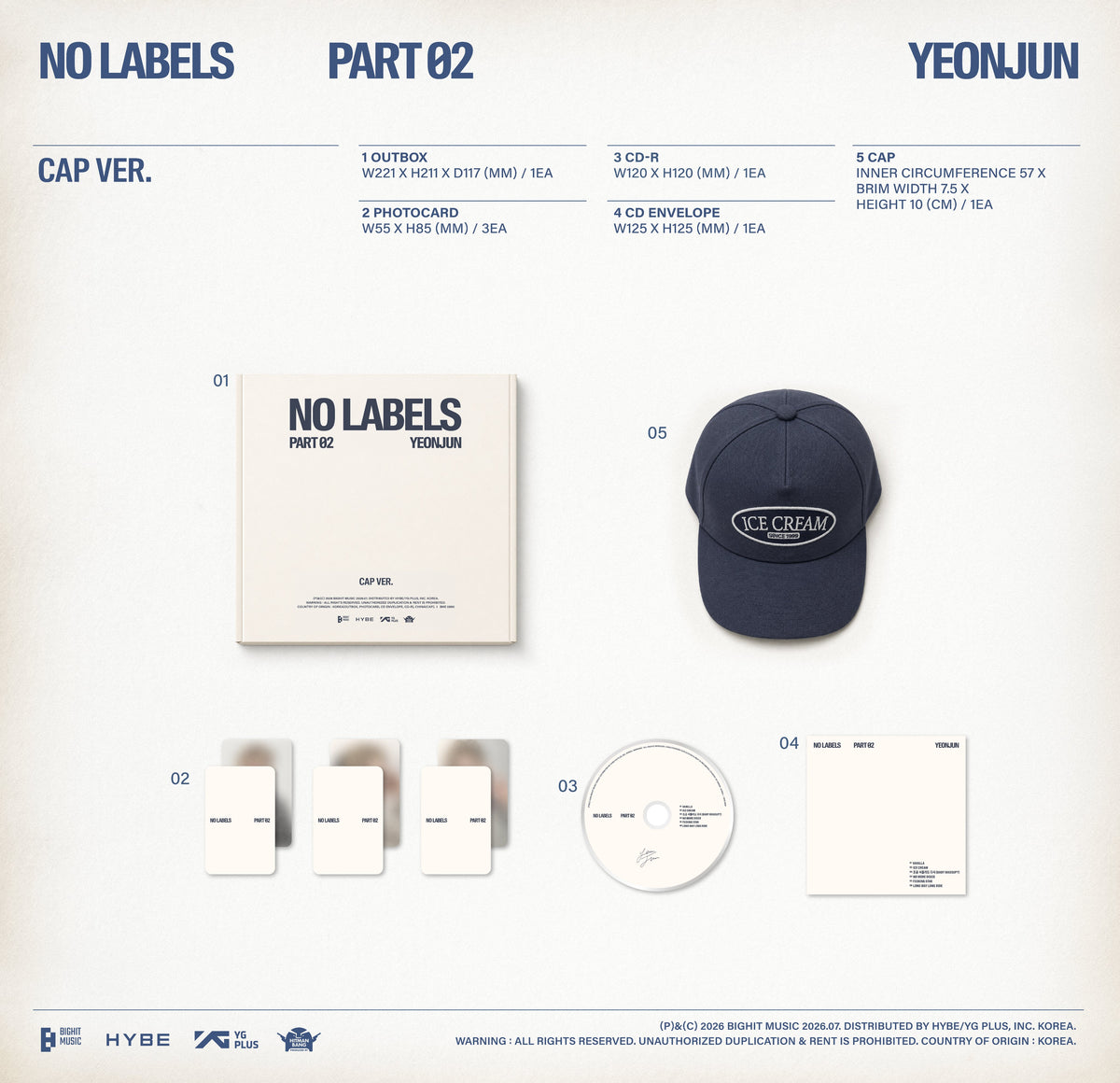 TOMORROW X TOGETHER TXT YEONJUN NO LABELS: PART 02 Cap Ver.