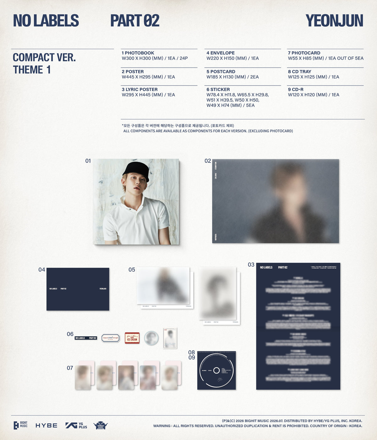 TOMORROW X TOGETHER TXT YEONJUN NO LABELS: PART 02 Compact Ver.