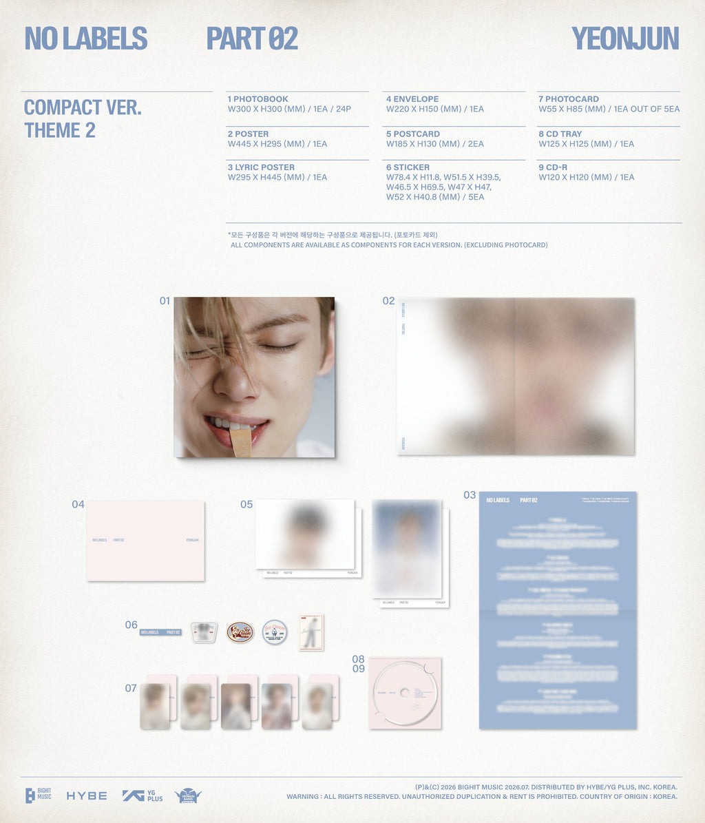 TOMORROW X TOGETHER TXT YEONJUN NO LABELS: PART 02 Compact Ver.