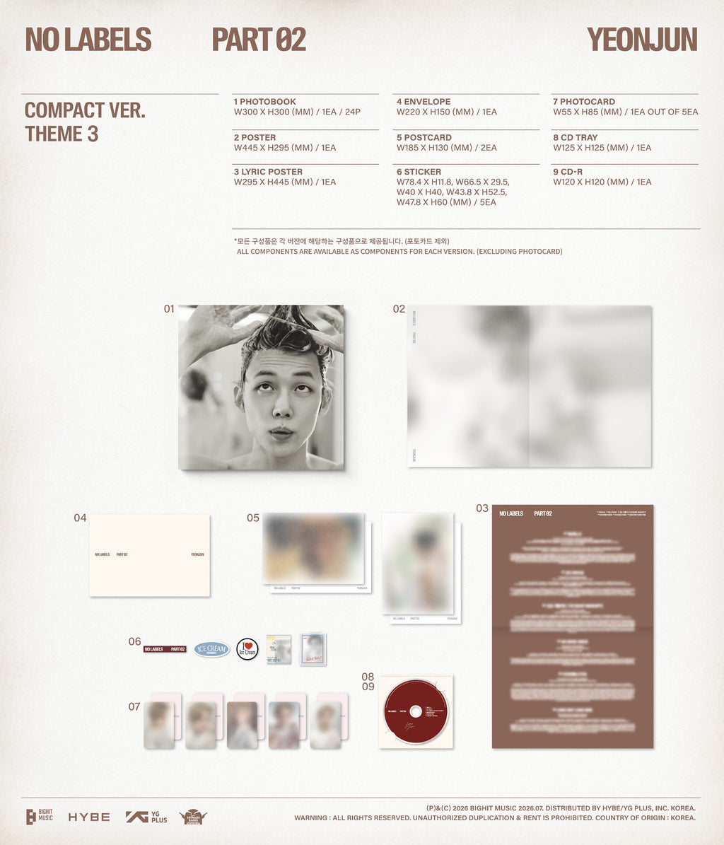 TOMORROW X TOGETHER TXT YEONJUN NO LABELS: PART 02 Compact Ver.