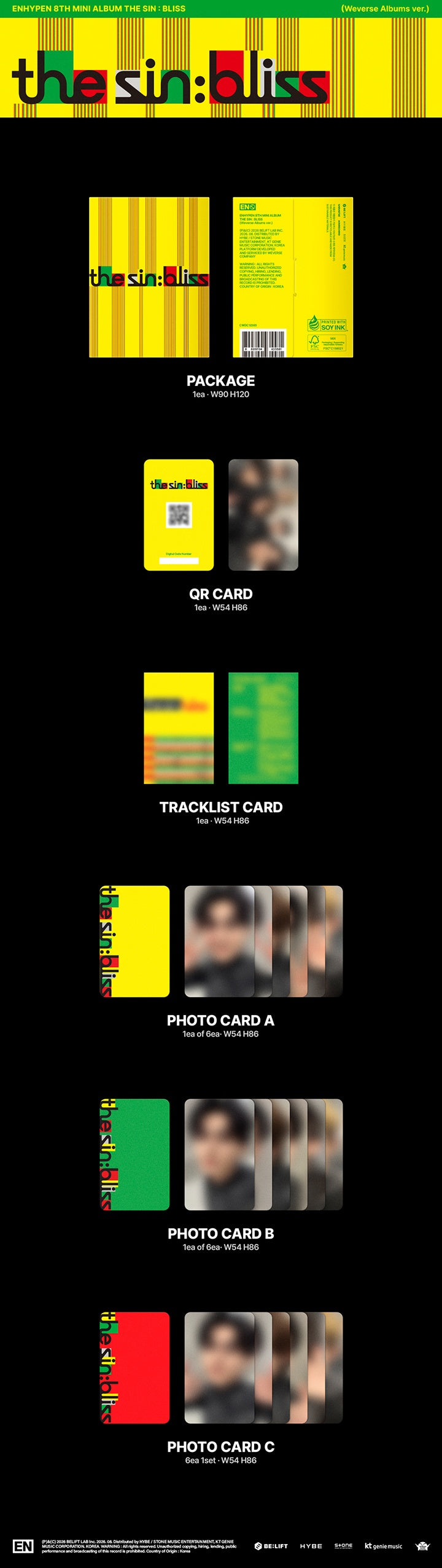 ENHYPEN 8th Mini Album THE SIN : BLISS Weverse Albums Ver.