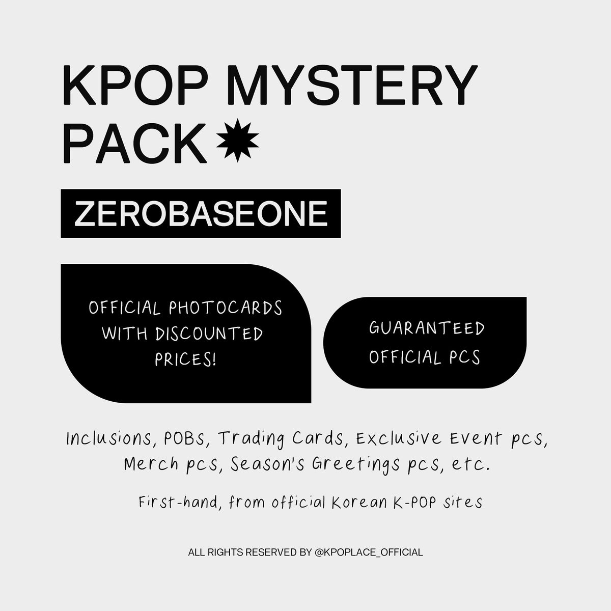 ZEROBASEONE K-POP MYSTERY PHOTOCARD PACK